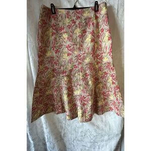 Kim Rogers Long Flared Floral Skirt‎ - Size 14P.